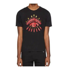 KENZO Limited Edition bonded logo crew neck t-shirt 100% cotton black red sz XL